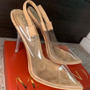 Mackage Shoes - Suede Clear Vynil Slingback heels Mackage Shoes - Suede Clear Vynil Slingback heels